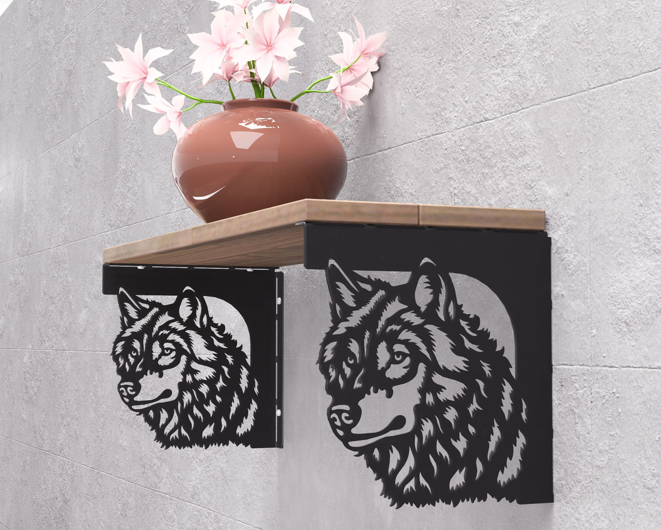 Wolf Shelf Bracket. DXF, SVG files for plasma, laser cutting. Shelving Bracket. Фото 10