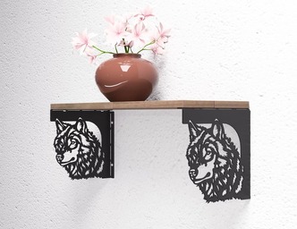 Wolf Shelf Bracket. DXF, SVG files for plasma, laser cutting. Shelving Bracket