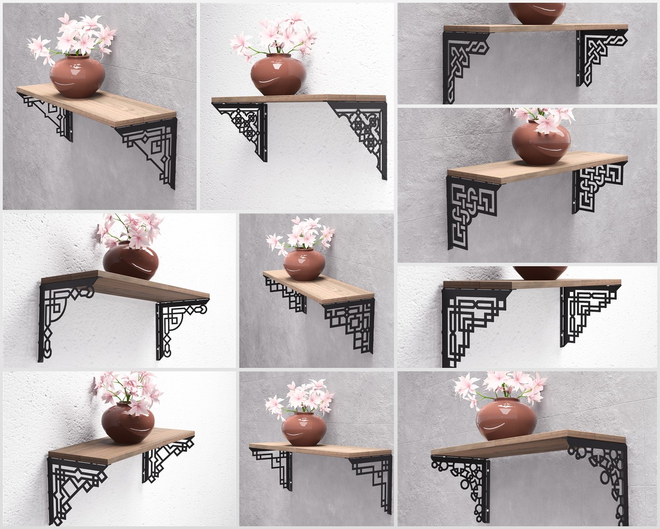 20-Piece Shelf Bracket Design Bundle. DXF, SVG files for plasma, laser cutting. Shelving Bracket. Фото 3