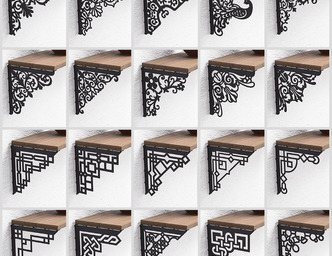 20-Piece Shelf Bracket Design Bundle. DXF, SVG files for plasma, laser cutting. Shelving Bracket