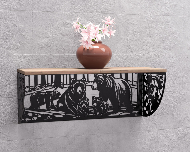 Bears Shelf Bracket. DXF, SVG files for plasma, laser cutting. Shelving Bracket