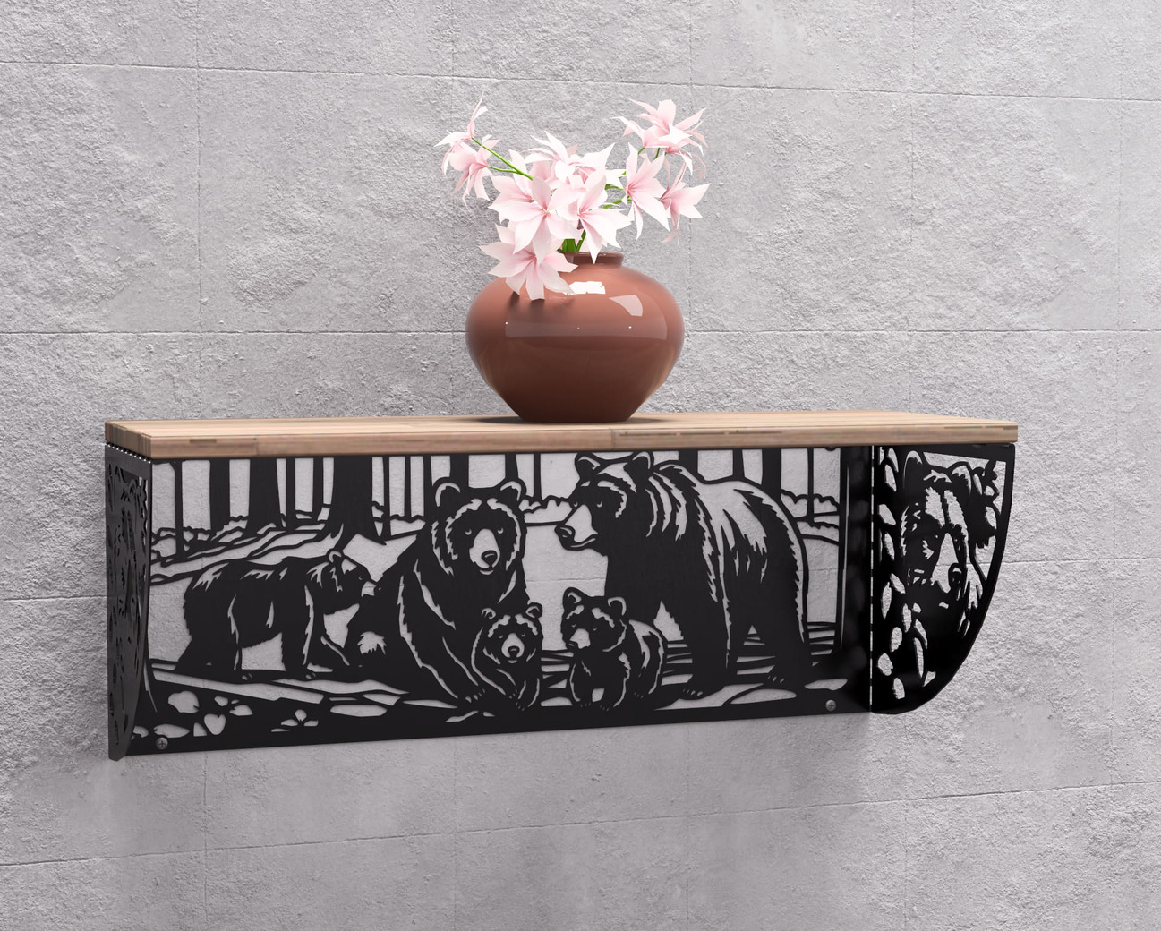 Bears Shelf Bracket. DXF, SVG files for plasma, laser cutting. Shelving Bracket