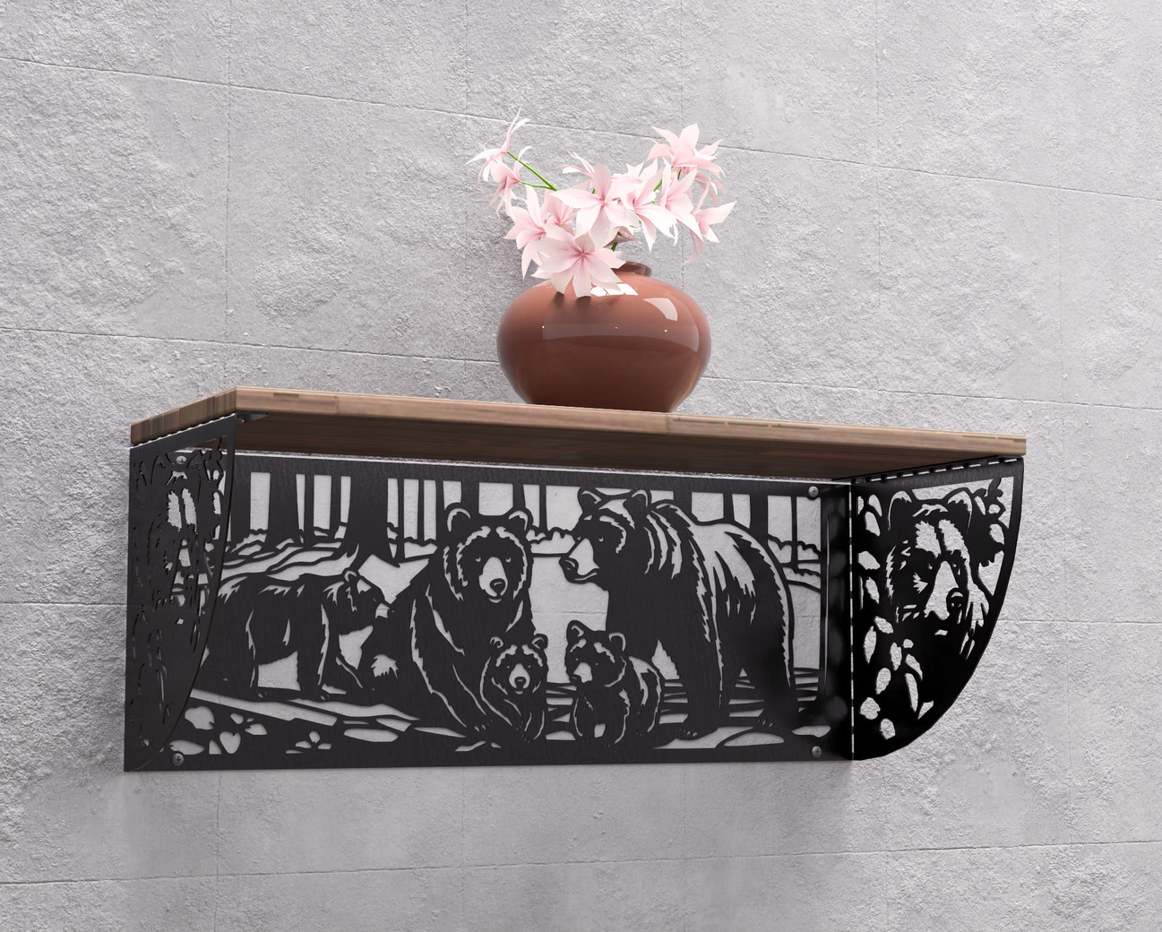Bears Shelf Bracket. DXF, SVG files for plasma, laser cutting. Shelving Bracket. Фото 4