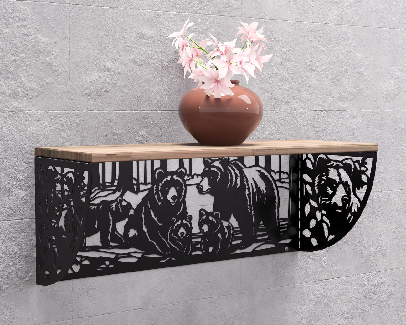 Bears Shelf Bracket. DXF, SVG files for plasma, laser cutting. Shelving Bracket. Фото 5