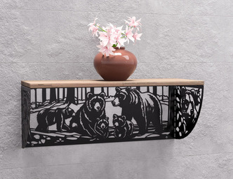 Bears Shelf Bracket. DXF, SVG files for plasma, laser cutting. Shelving Bracket
