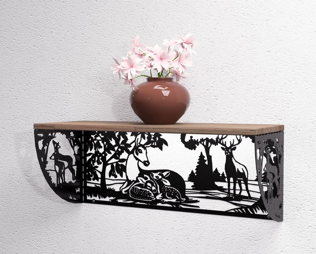 Deer Shelf Bracket. DXF, SVG files for plasma, laser cutting. Shelving Bracket