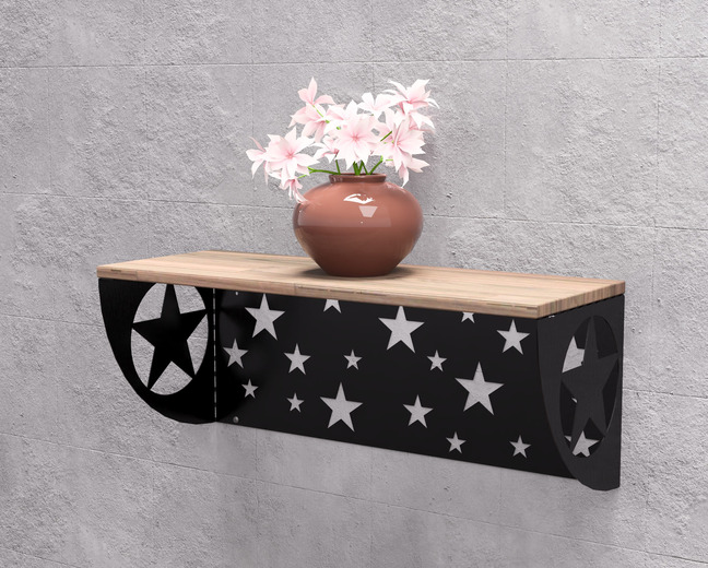 Stars Shelf Bracket. DXF, SVG files for plasma, laser cutting. Shelving Bracket