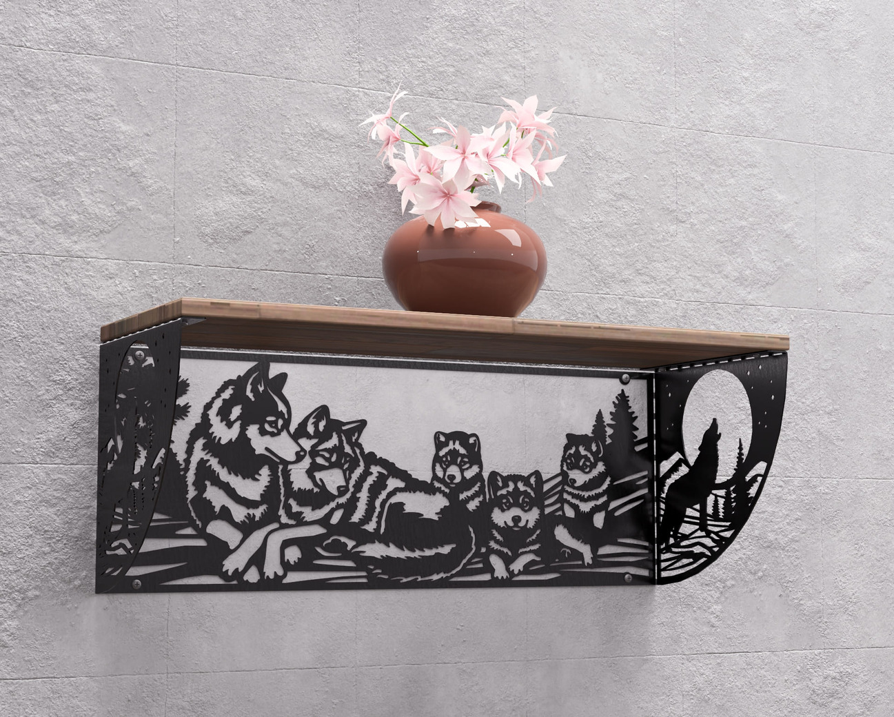 Suporte para prateleira Lobos. Arquivos DXF e SVG para corte e plasma a laser. Apoio para prateleira. Фото 4