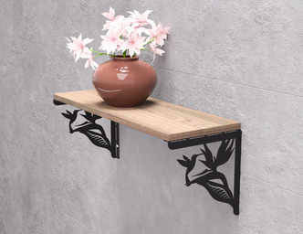 Bird of Paradise Shelf Bracket. DXF, SVG files for plasma, laser cutting. Shelving Bracket