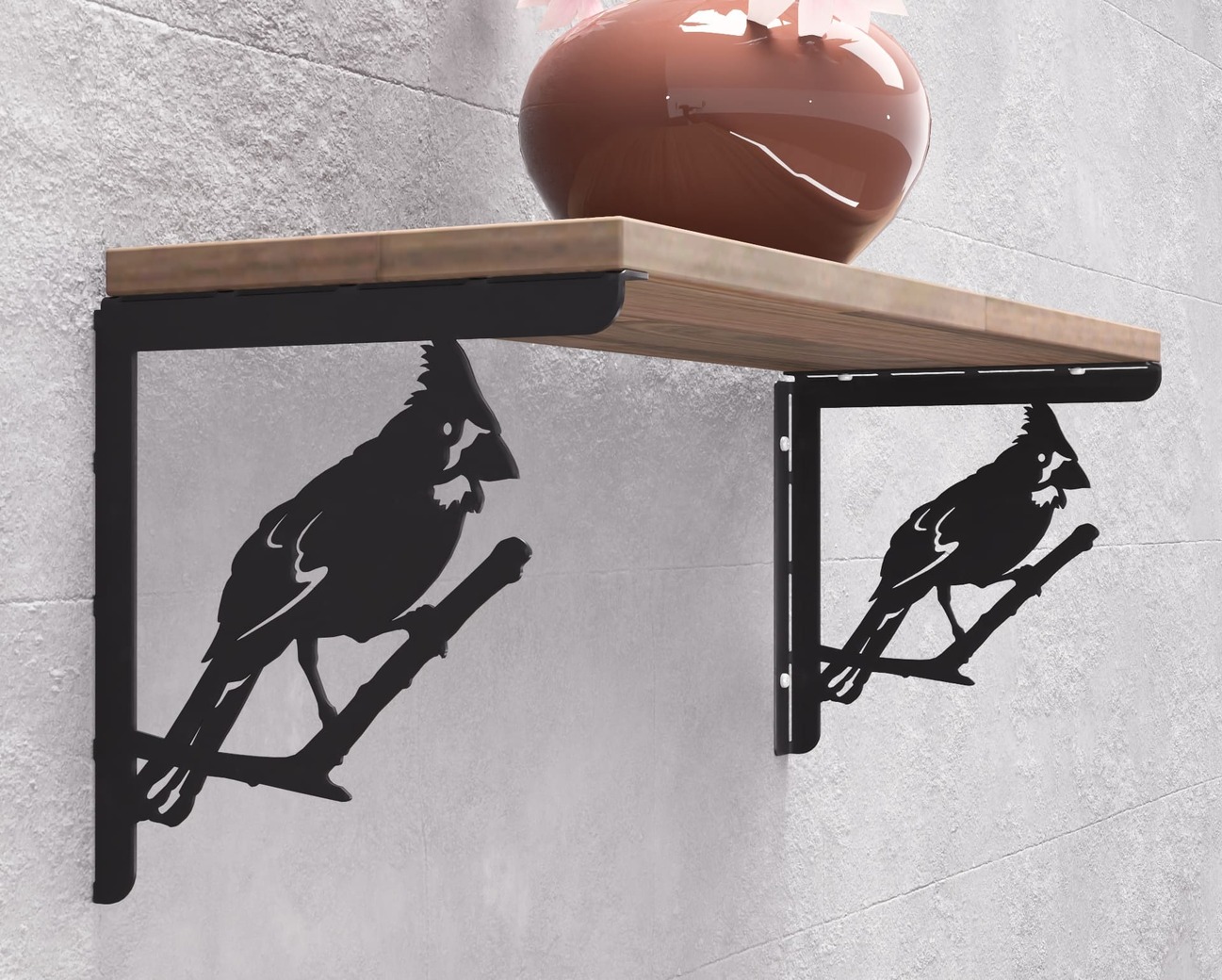 Équerre pour étagère Oiseau Cardinal. Fichiers DXF, SVG pour découpe plasma et laser. Support d'étagère. Фото 8