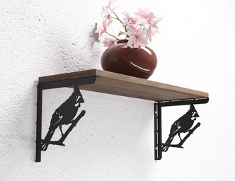 Cardinal Bird Shelf Bracket. DXF, SVG files for plasma, laser cutting. Shelving Bracket