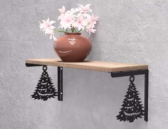 Christmas Tree Shelf Bracket. DXF, SVG files for plasma, laser cutting. Shelving Bracket