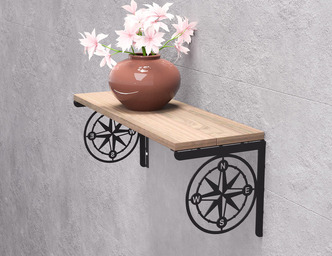 Compass Shelf Bracket. DXF, SVG files for plasma, laser cutting. Shelving Bracket
