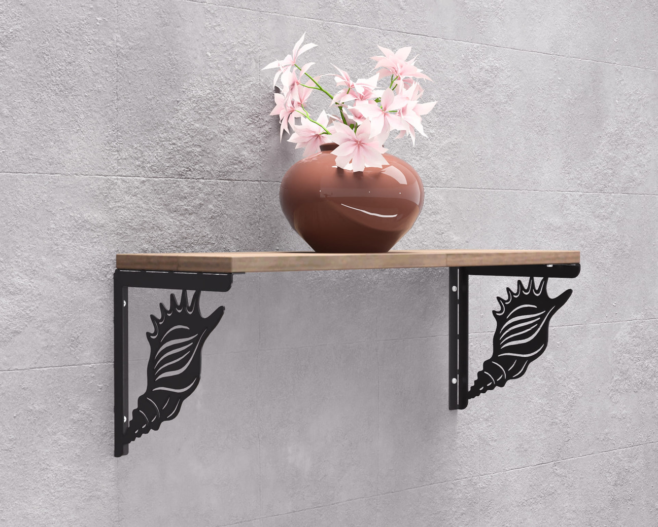 Conch Shell Shelf Bracket. DXF, SVG files for plasma, laser cutting. Shelving Bracket