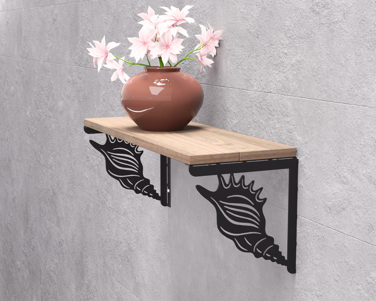 Conch Shell Shelf Bracket. DXF, SVG files for plasma, laser cutting. Shelving Bracket. Фото 2
