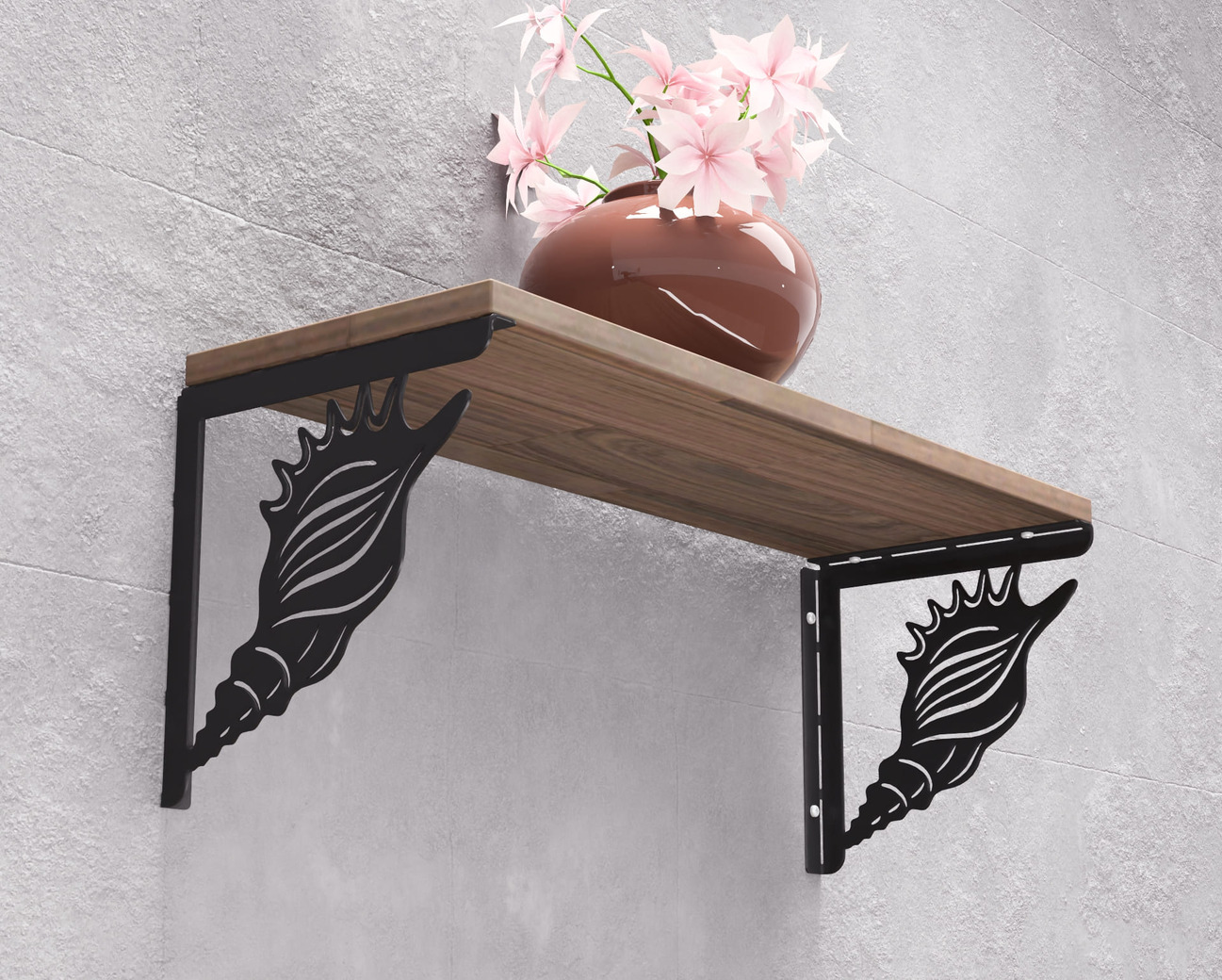 Conch Shell Shelf Bracket. DXF, SVG files for plasma, laser cutting. Shelving Bracket. Фото 4