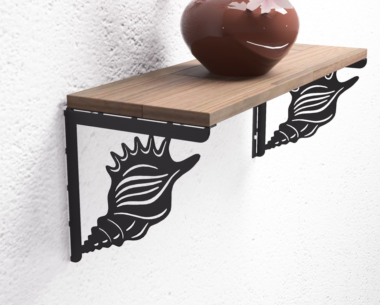 Conch Shell Shelf Bracket. DXF, SVG files for plasma, laser cutting. Shelving Bracket. Фото 7