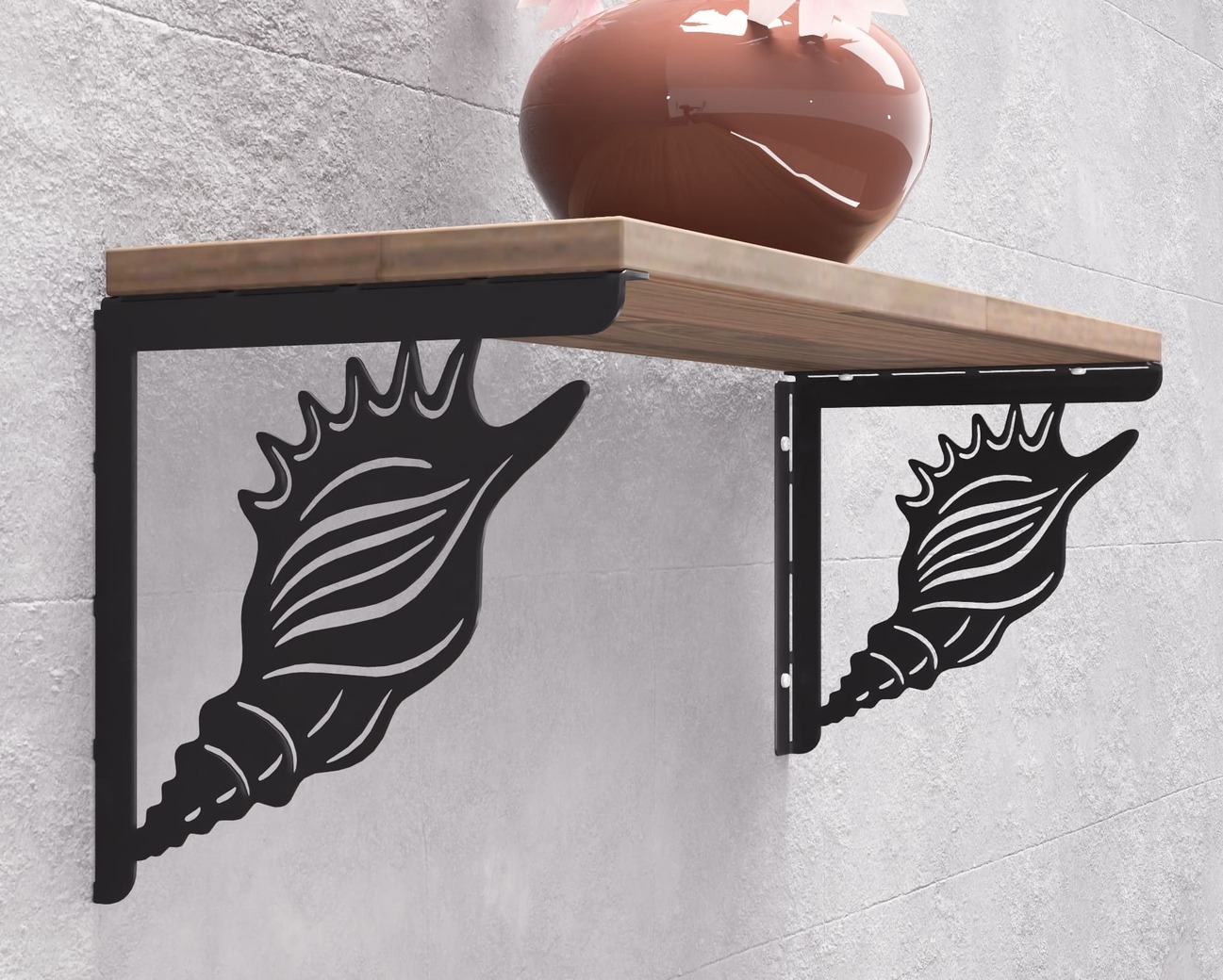 Conch Shell Shelf Bracket. DXF, SVG files for plasma, laser cutting. Shelving Bracket. Фото 8