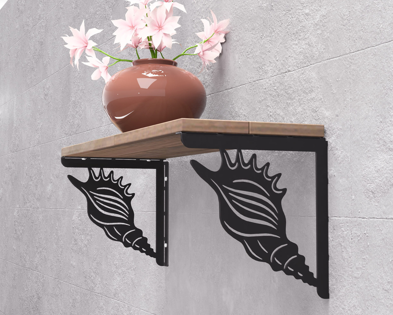 Conch Shell Shelf Bracket. DXF, SVG files for plasma, laser cutting. Shelving Bracket. Фото 10