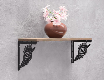 Conch Shell Shelf Bracket. DXF, SVG files for plasma, laser cutting. Shelving Bracket
